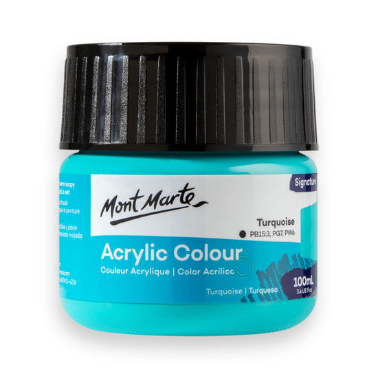 Mont Marte Turquoise Acrylic Paint 100ml MSCH1059