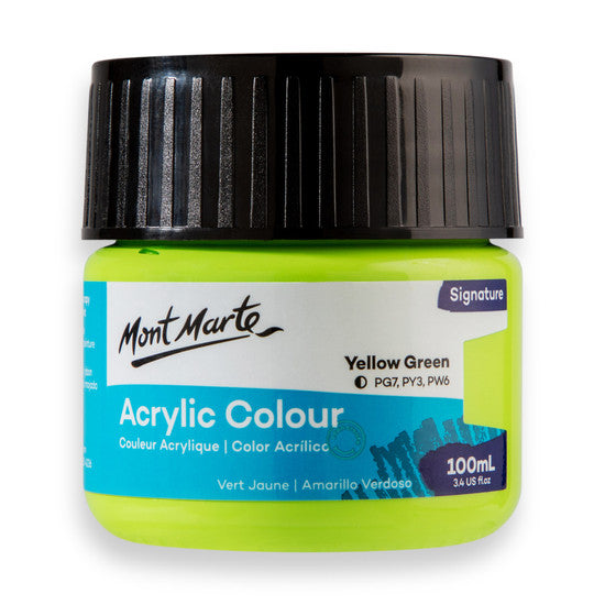 Mont Marte Yellow Green Acrylic Paint 100ml MSCH1046