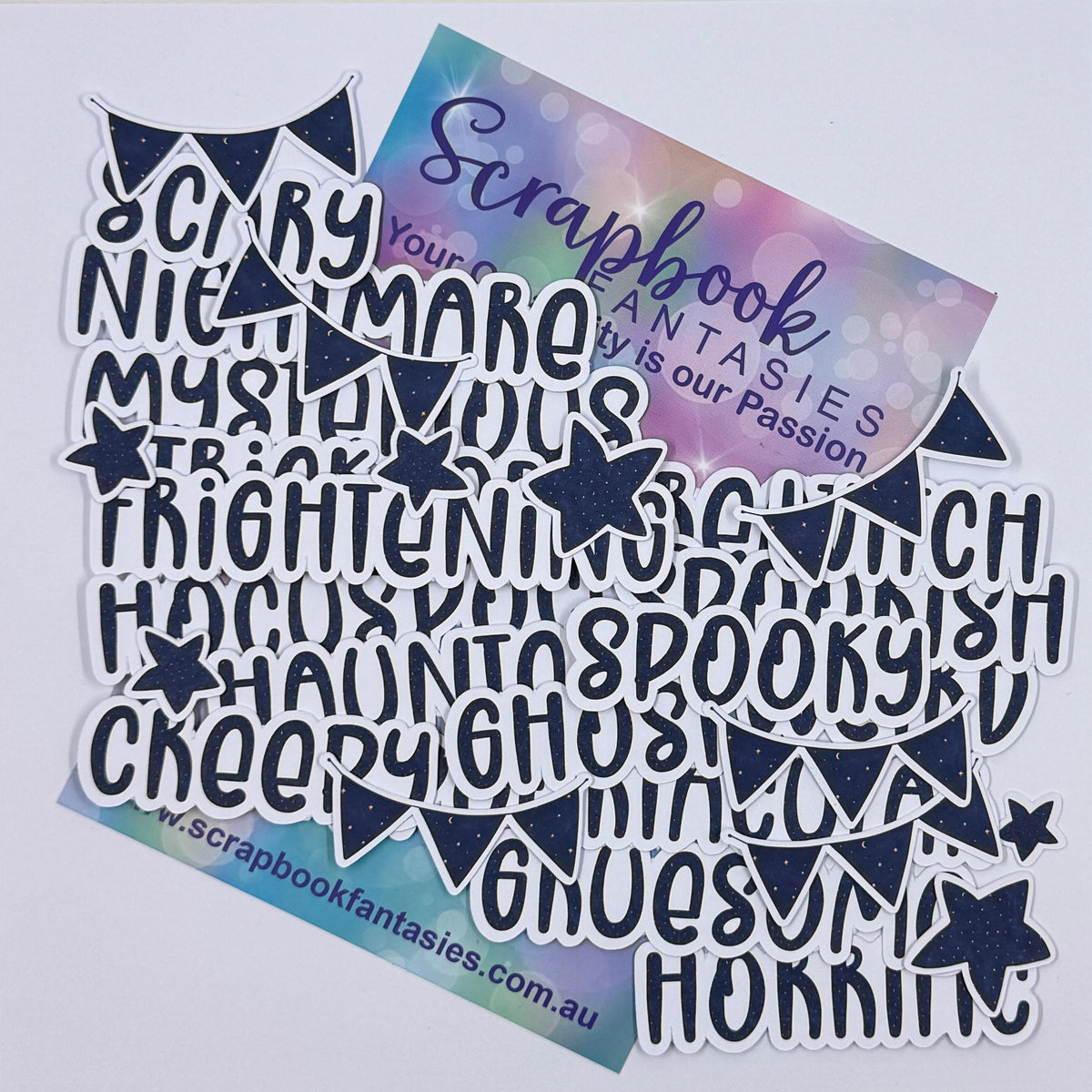 Moonlit Magic Colour-Cuts - Navy Words (27 pieces) 20947