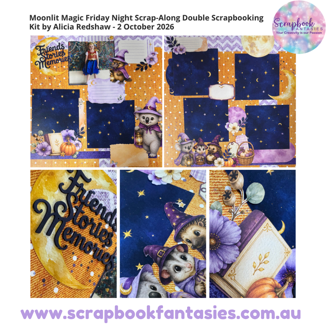 Moonlit Magic Friday Night Scrap-Along Double Scrapbooking Kit by Alicia Redshaw - 2 October 2026