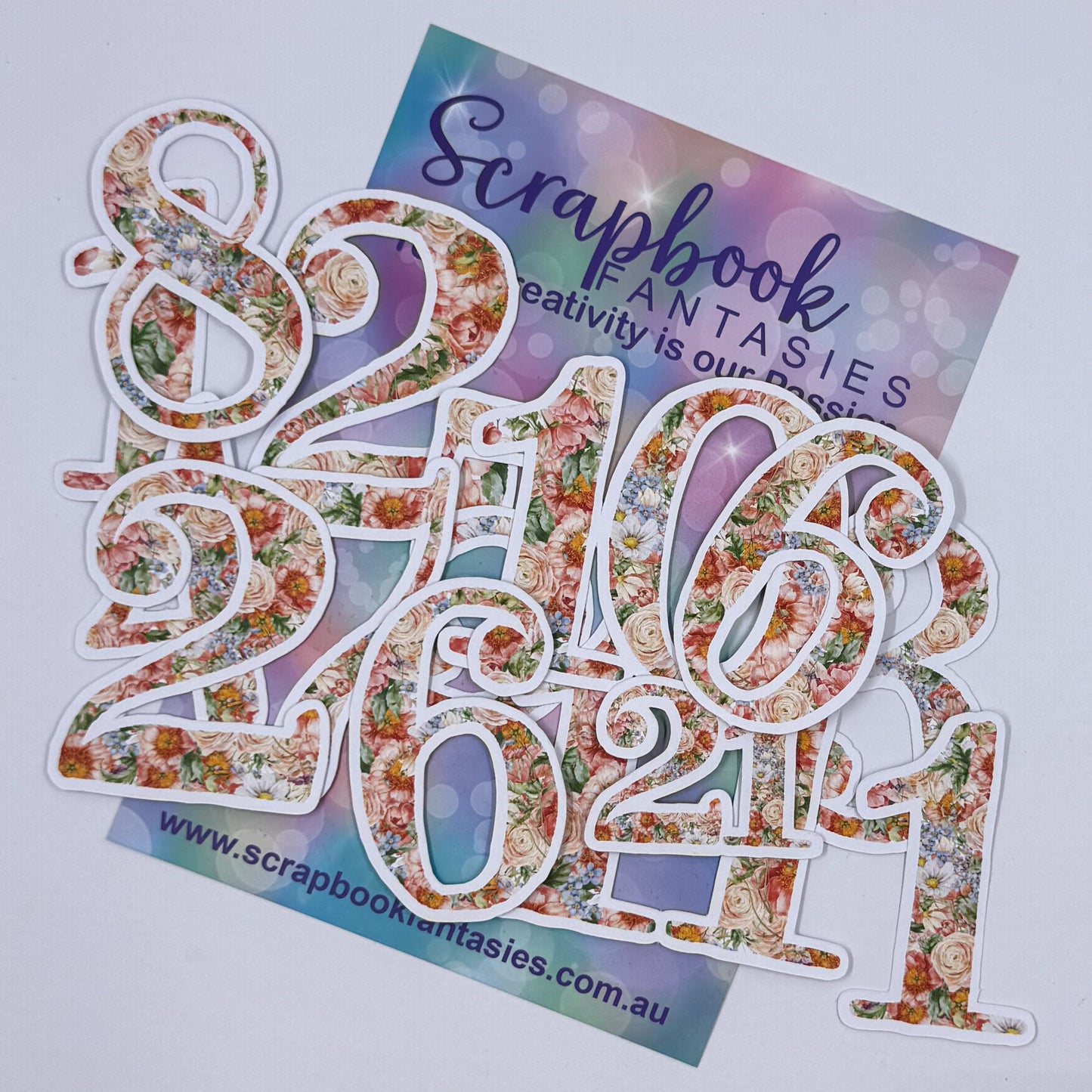 Number Colour-Cuts - Peach Whimsy Floral (13 pieces) 20853