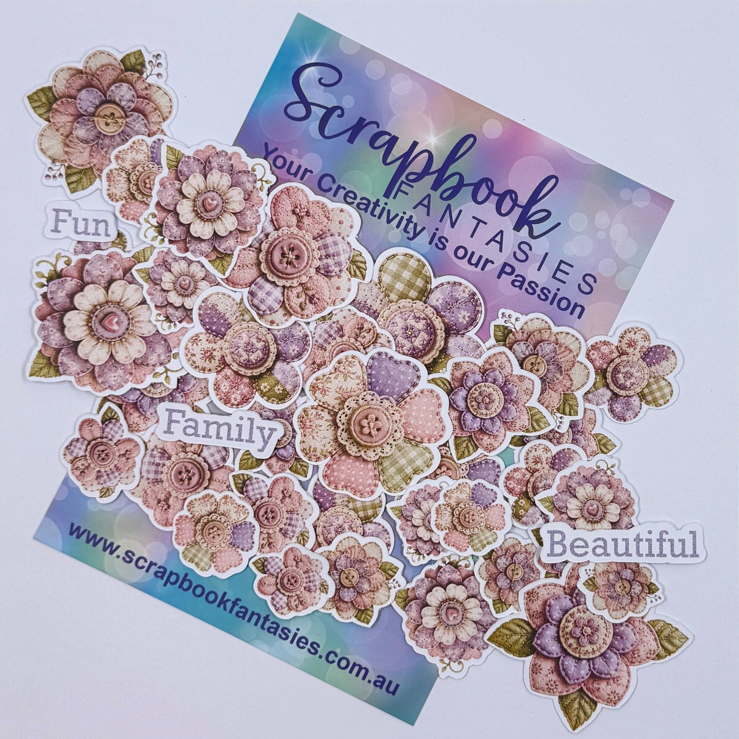 Patchwork Friends Colour-Cuts - Fabric Flowers (over 35 pieces) 20879