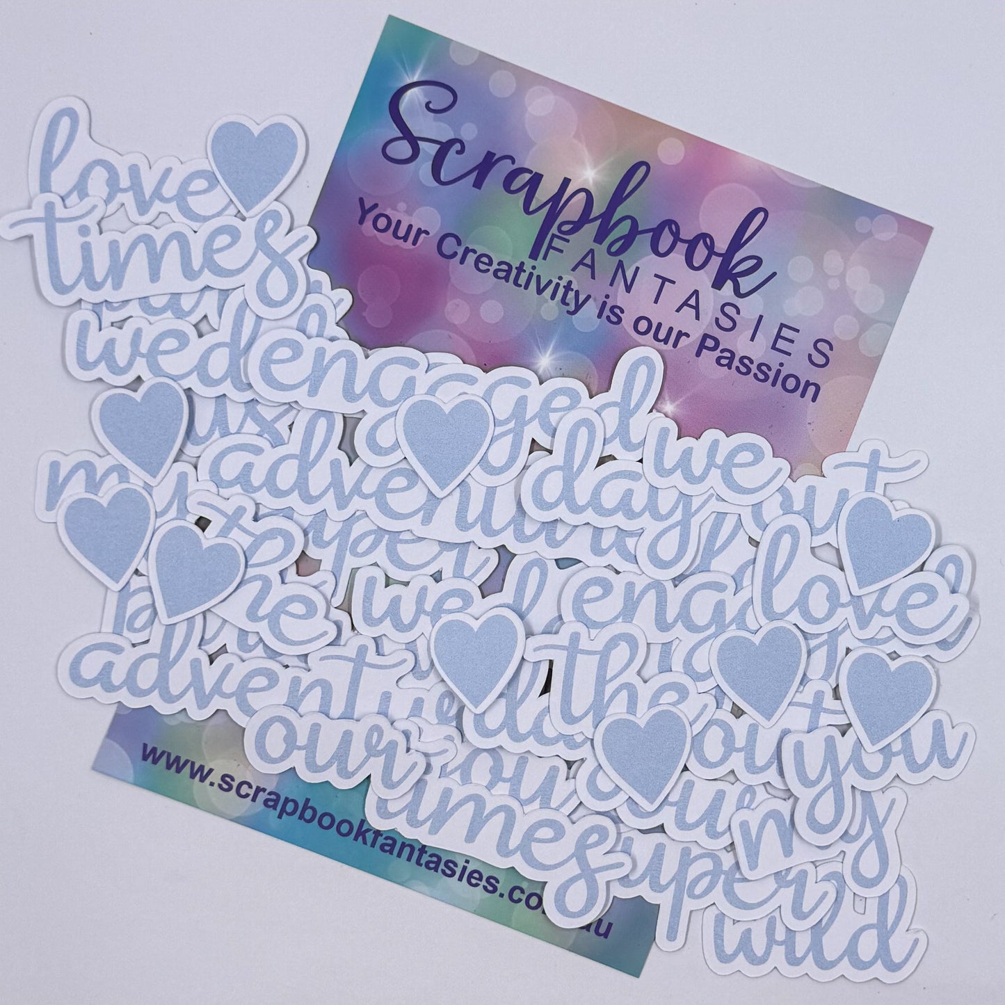 Peach Whimsy - Colour-Cuts Words 3 - Blue (38 pieces) 20844