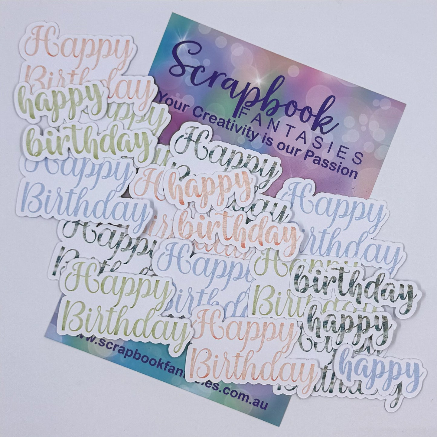 Peach Whimsy - Happy Birthday Sentiments Colour-Cuts (19 pieces) 20849
