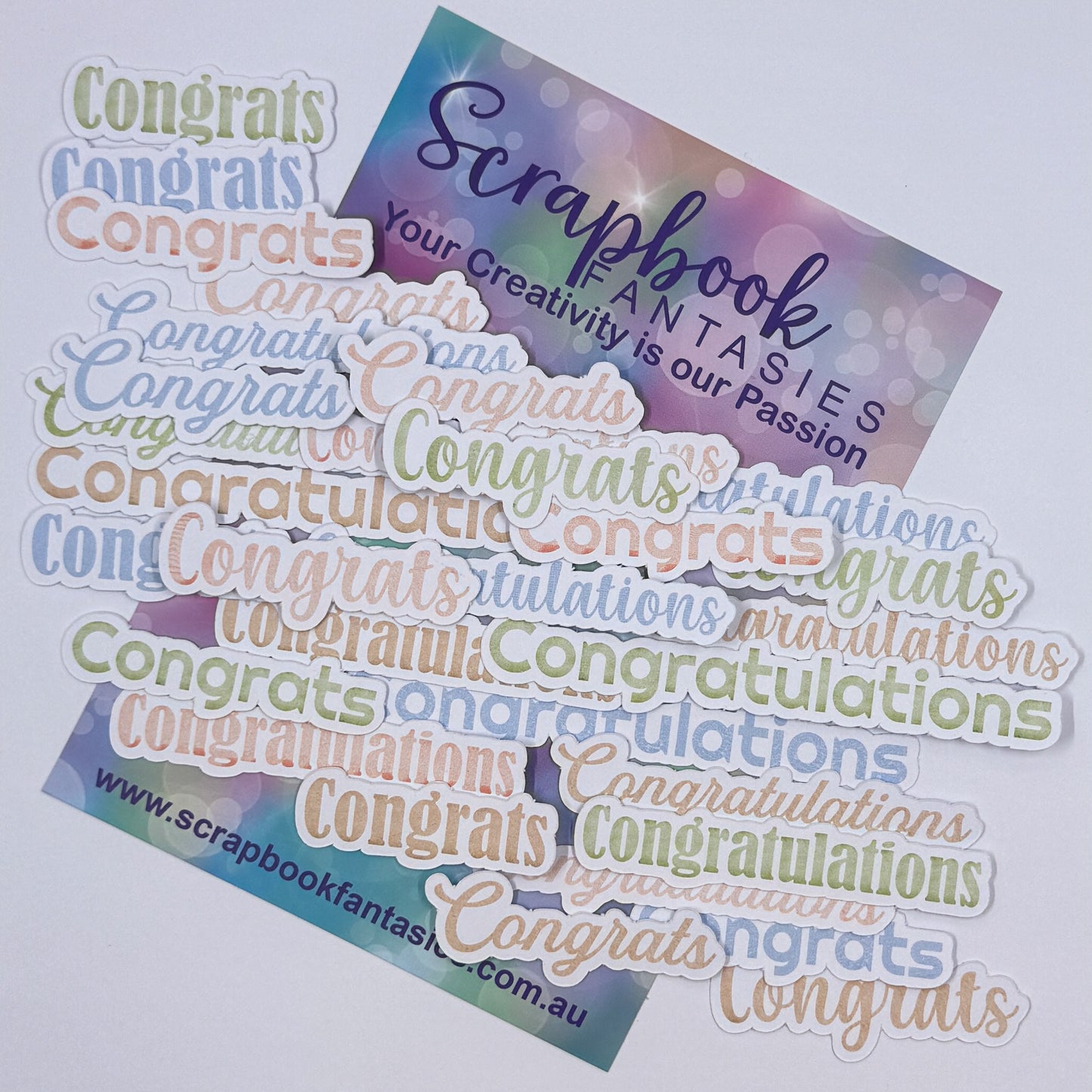 Peach Whimsy Colour-Cuts - Congrats & Congratulations (30 pieces) 20875