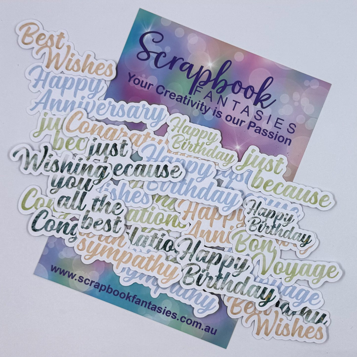 Peach Whimsy Colour-Cuts - Mixed Sentiments (23 pieces) 20861