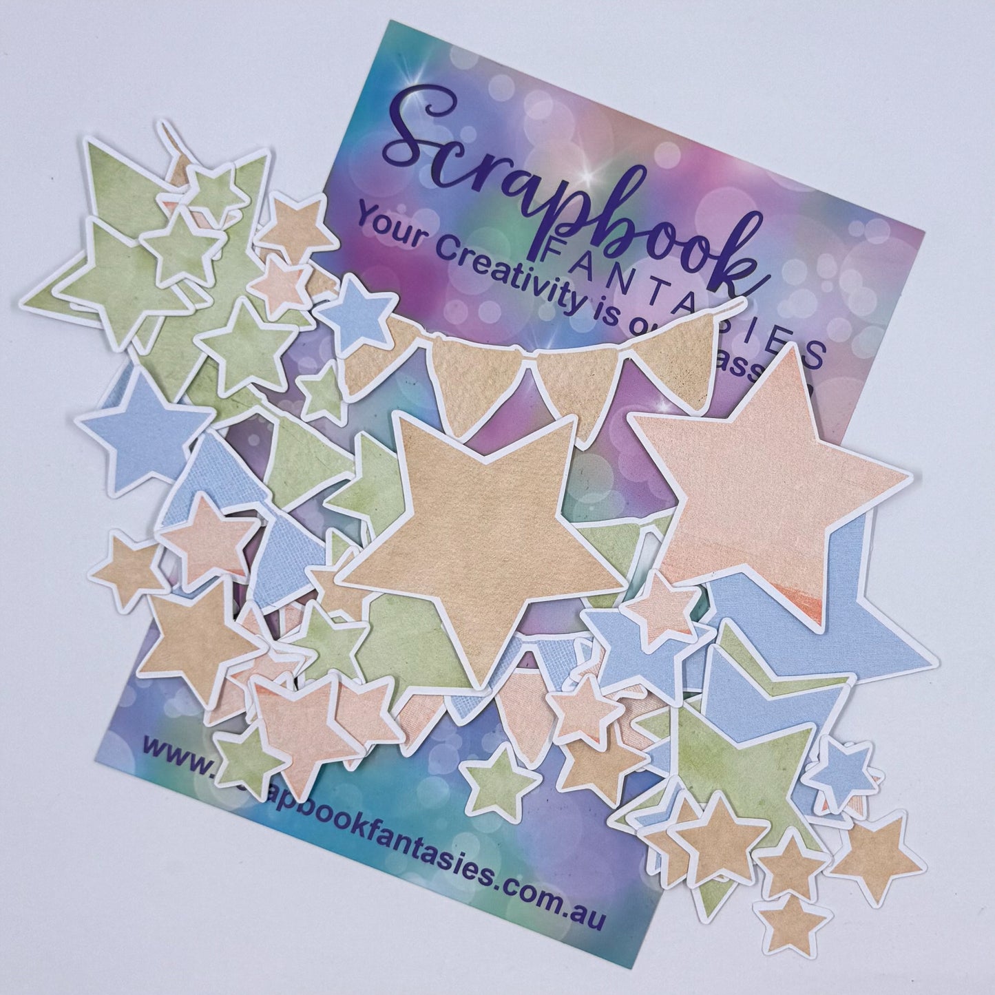 Peach Whimsy Colour-Cuts - Stars & Banners (over 50 pieces) 20856