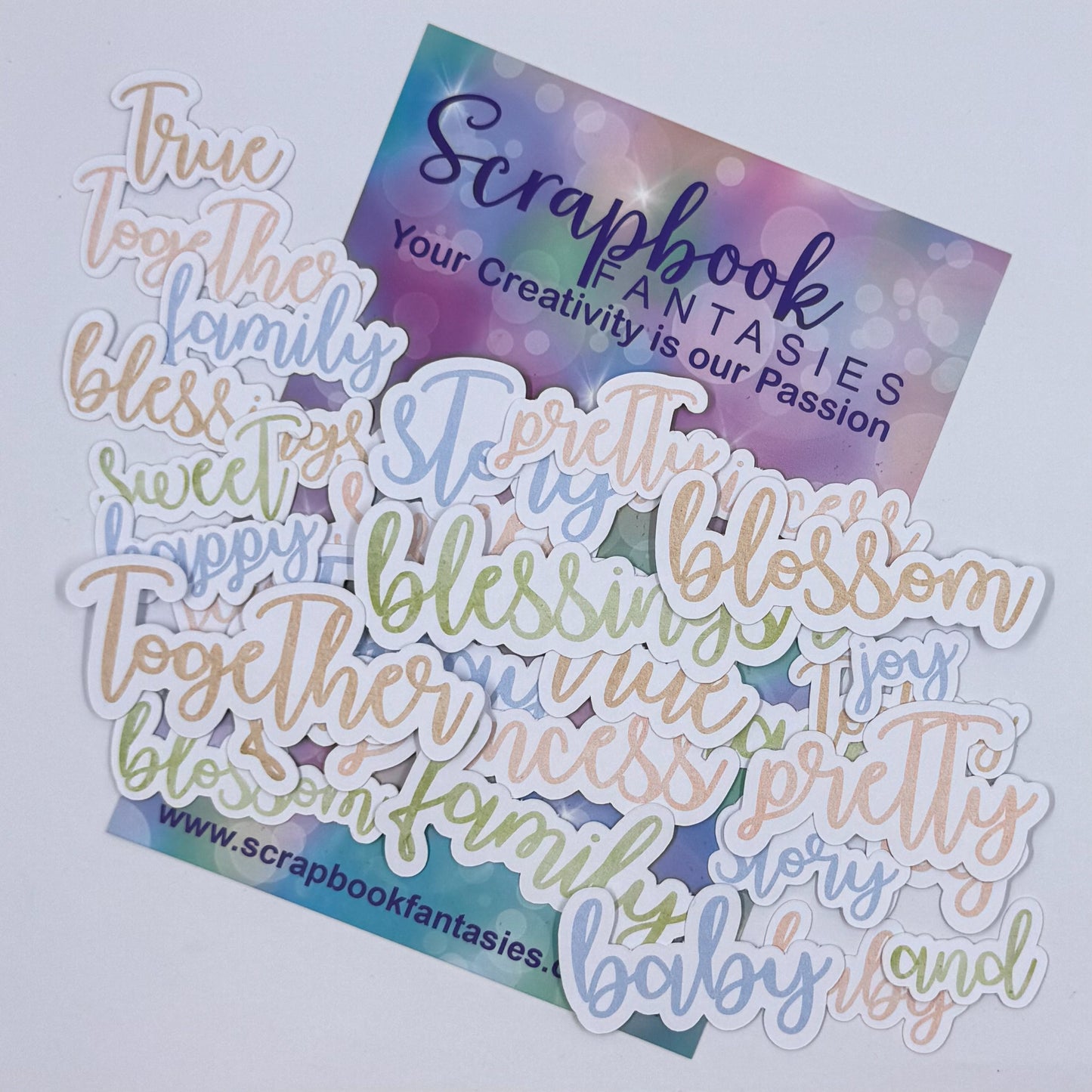 Peach Whimsy Colour-Cuts - Sweet Words (30 pieces) 20862