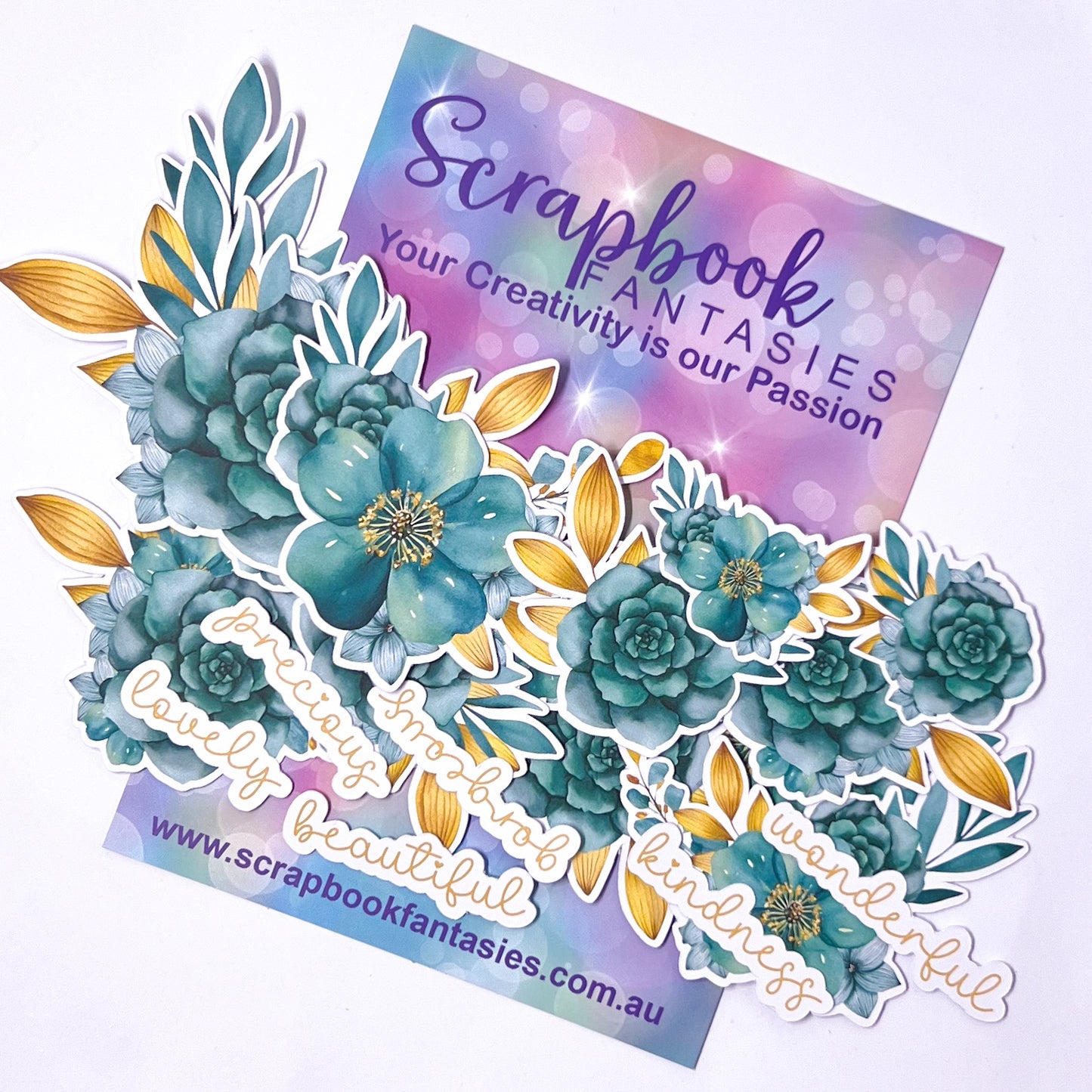 Travelers Journal Colour-Cuts - Floral Bouquets & Words 2 (20 pieces) 19722