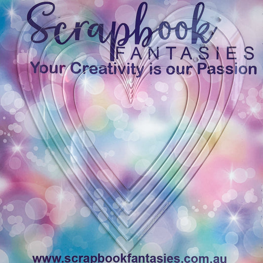 Scrapbook Fantasies Creative Template Set - Hearts 1 - Set 2 (6 pieces) Designed by Alicia Redshaw 19496