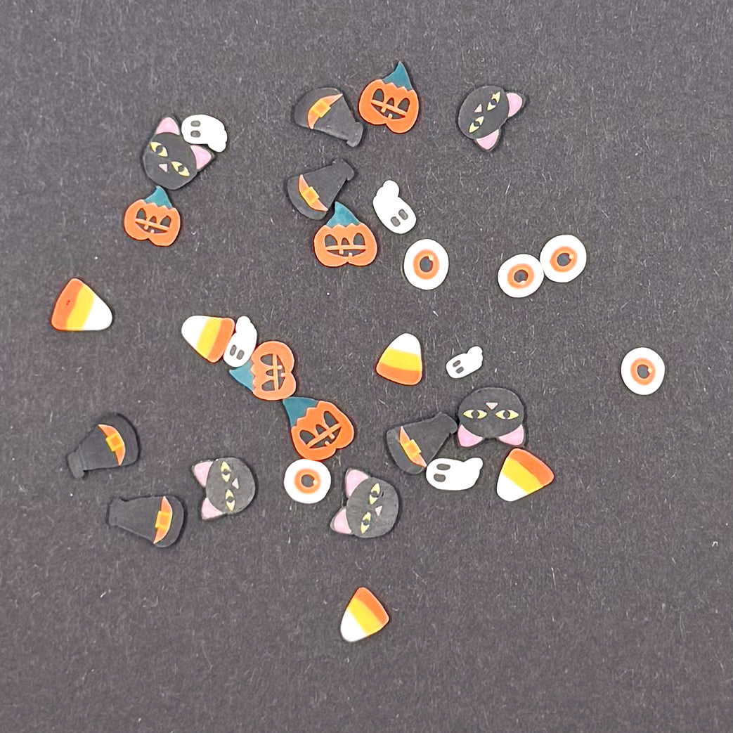 Halloween Millifiori Clay Mini Embellishments - 30 pack (5 each of 6 designs)