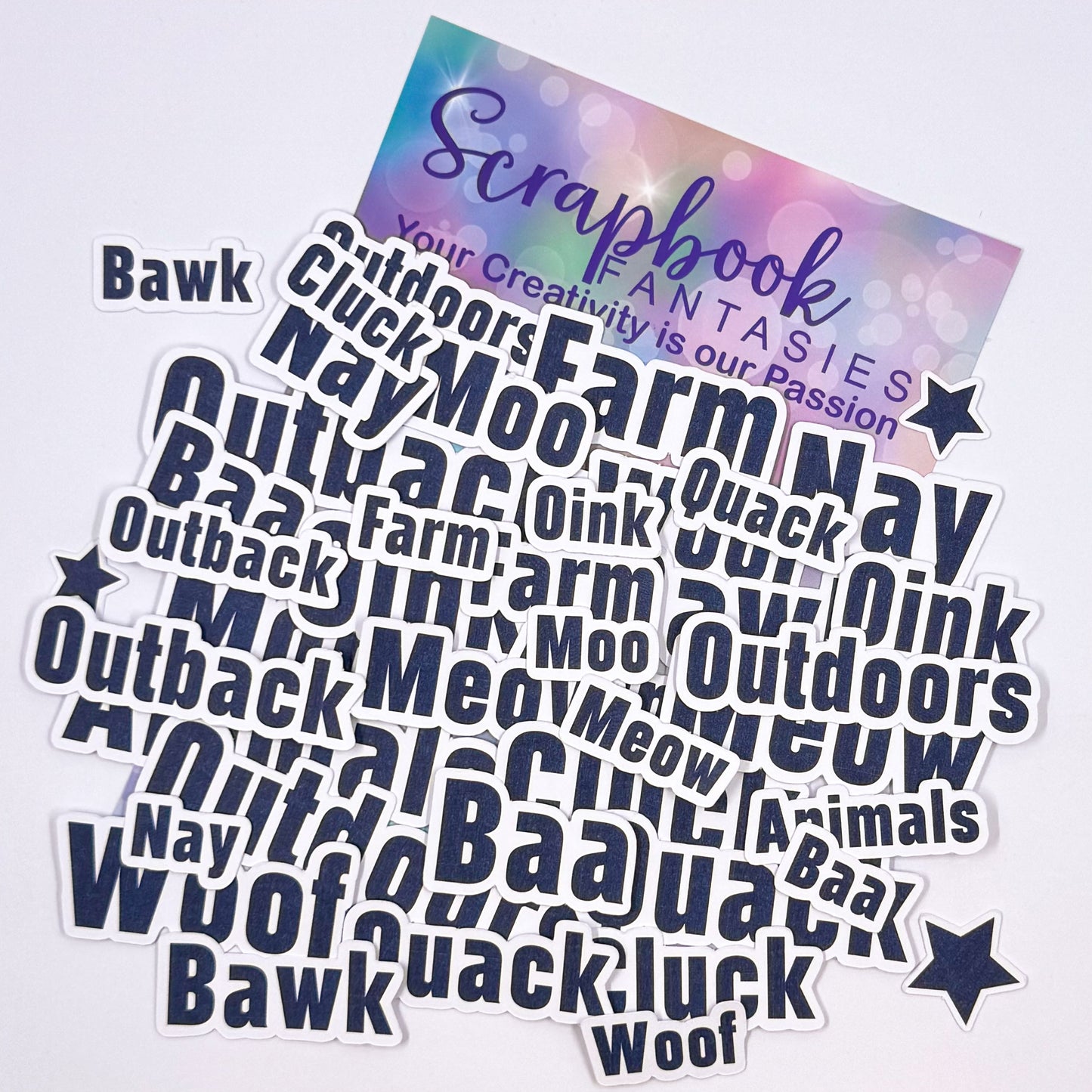 Farm Words Colour-Cuts - Navy Blue (42 pieces) 20689