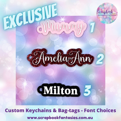 Custom Keychain or Bag-tag - Colour & Font options available
