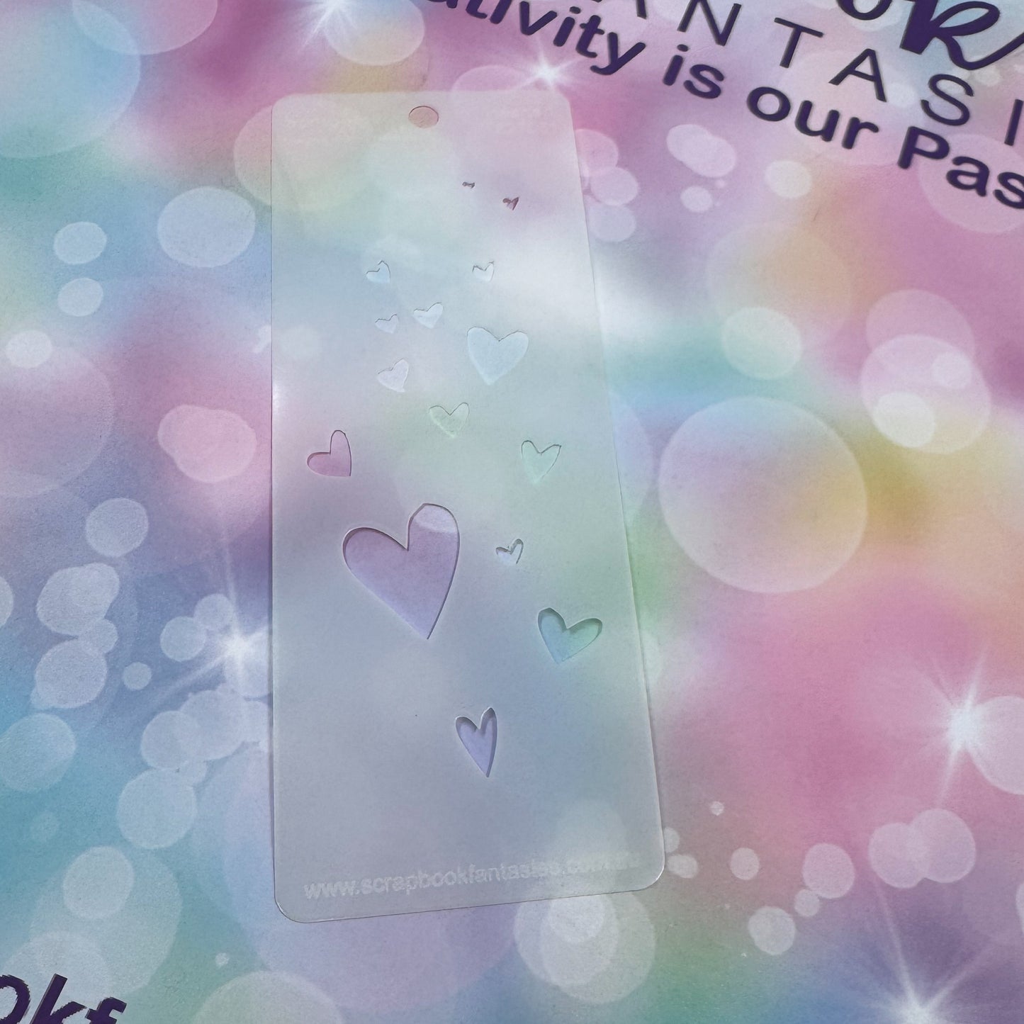 Scrapbook Fantasies Mini Border Stencil Template Mask - 2.25”x5.5” - Hearts 1 627061
