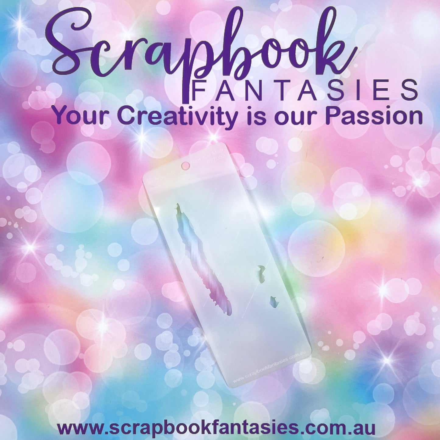 Scrapbook Fantasies Mini Border Stencil Template Mask - 2.25”x5.5” - New Caledonia Map 627059