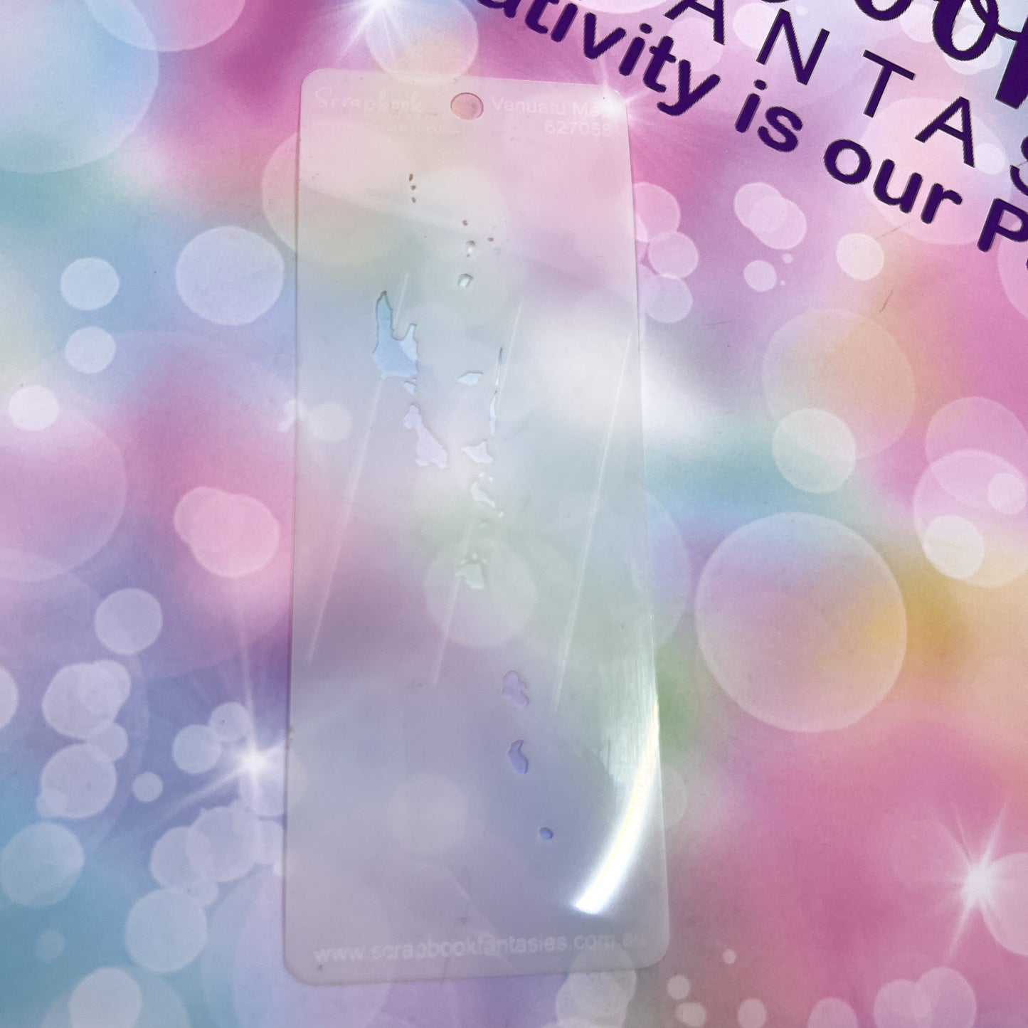 Scrapbook Fantasies Mini Border Stencil Template Mask - 2.25”x5.5” - Vanuatu Map 627058