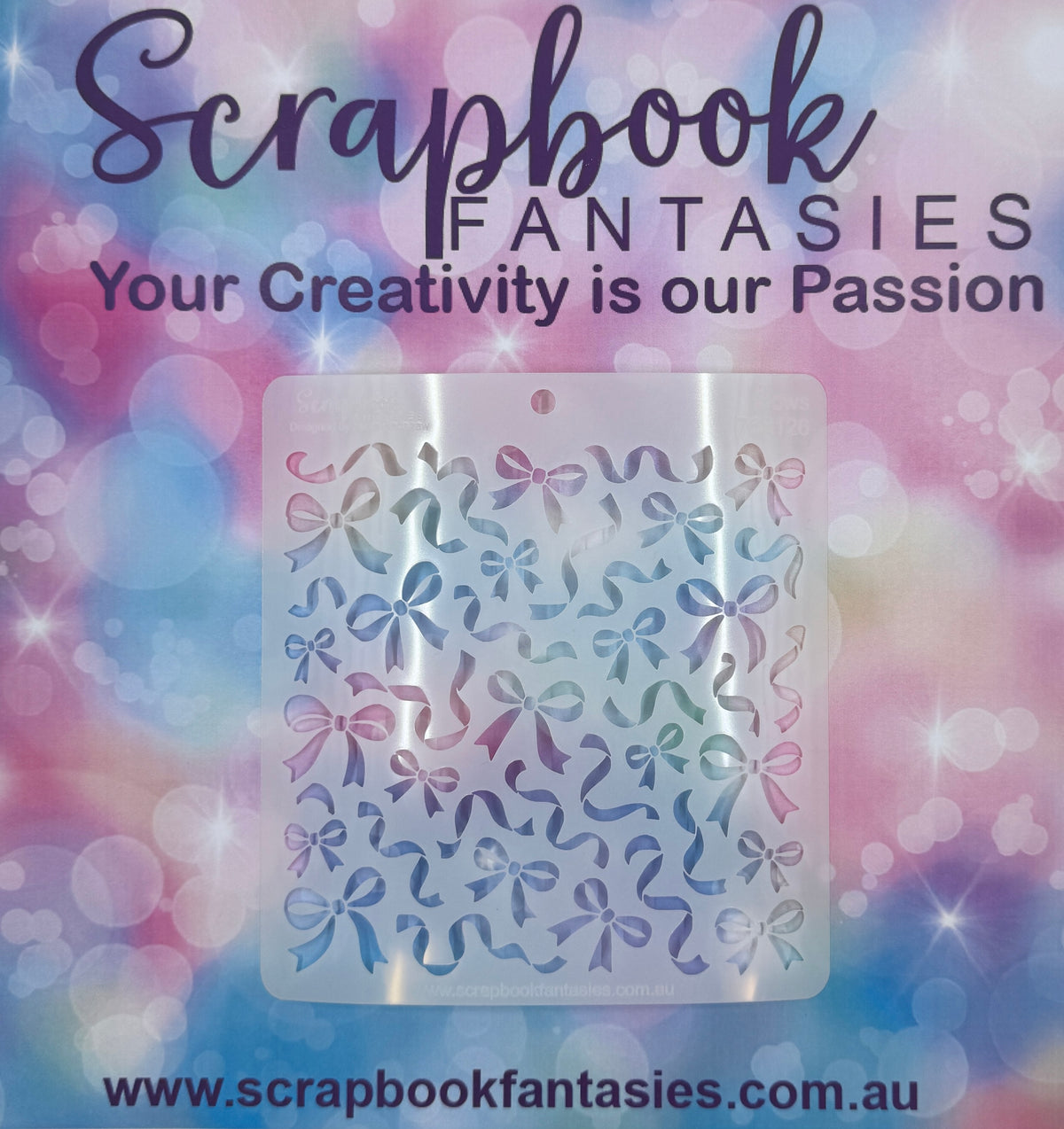 Scrapbook Fantasies Stencil Template Mask - 5.5”x5.5” - Bows 768126