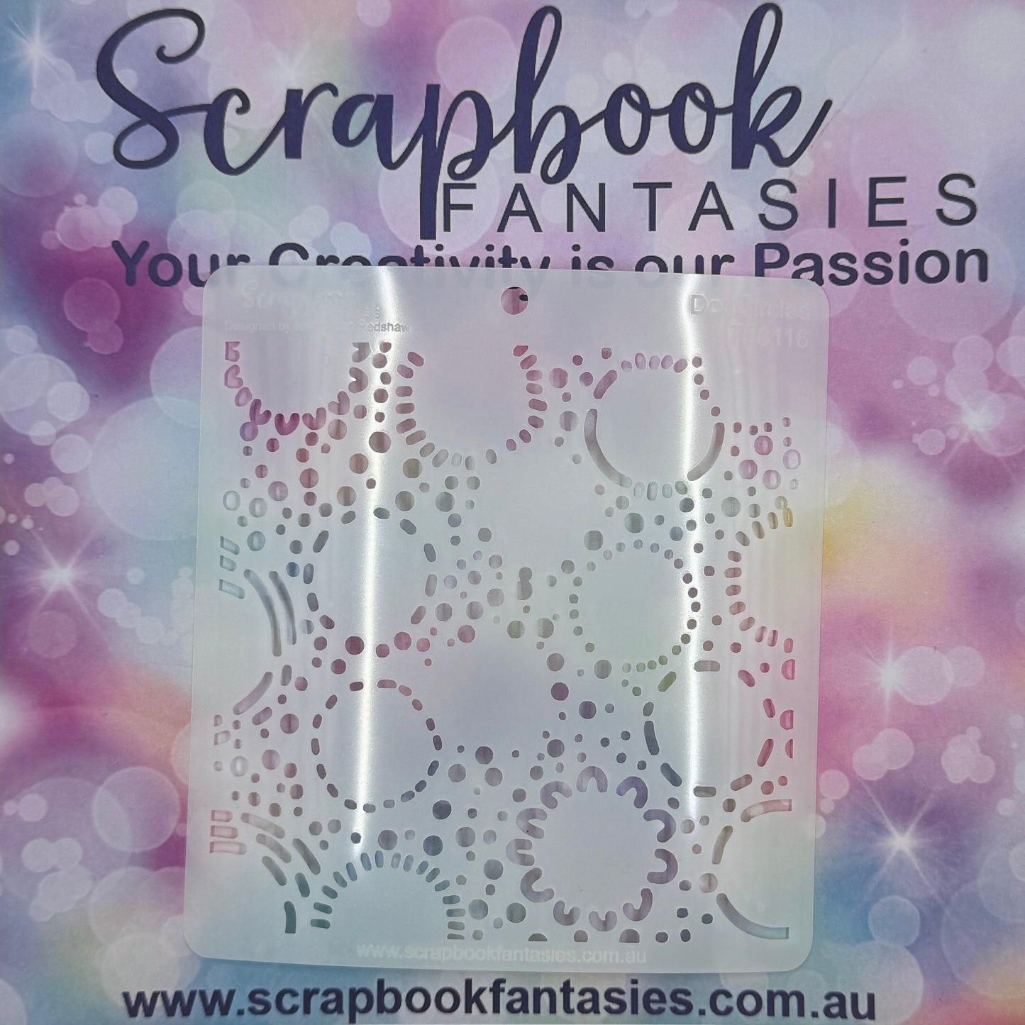 Scrapbook Fantasies Stencil Template Mask - 5.5”x5.5” - Dot Circles 768116