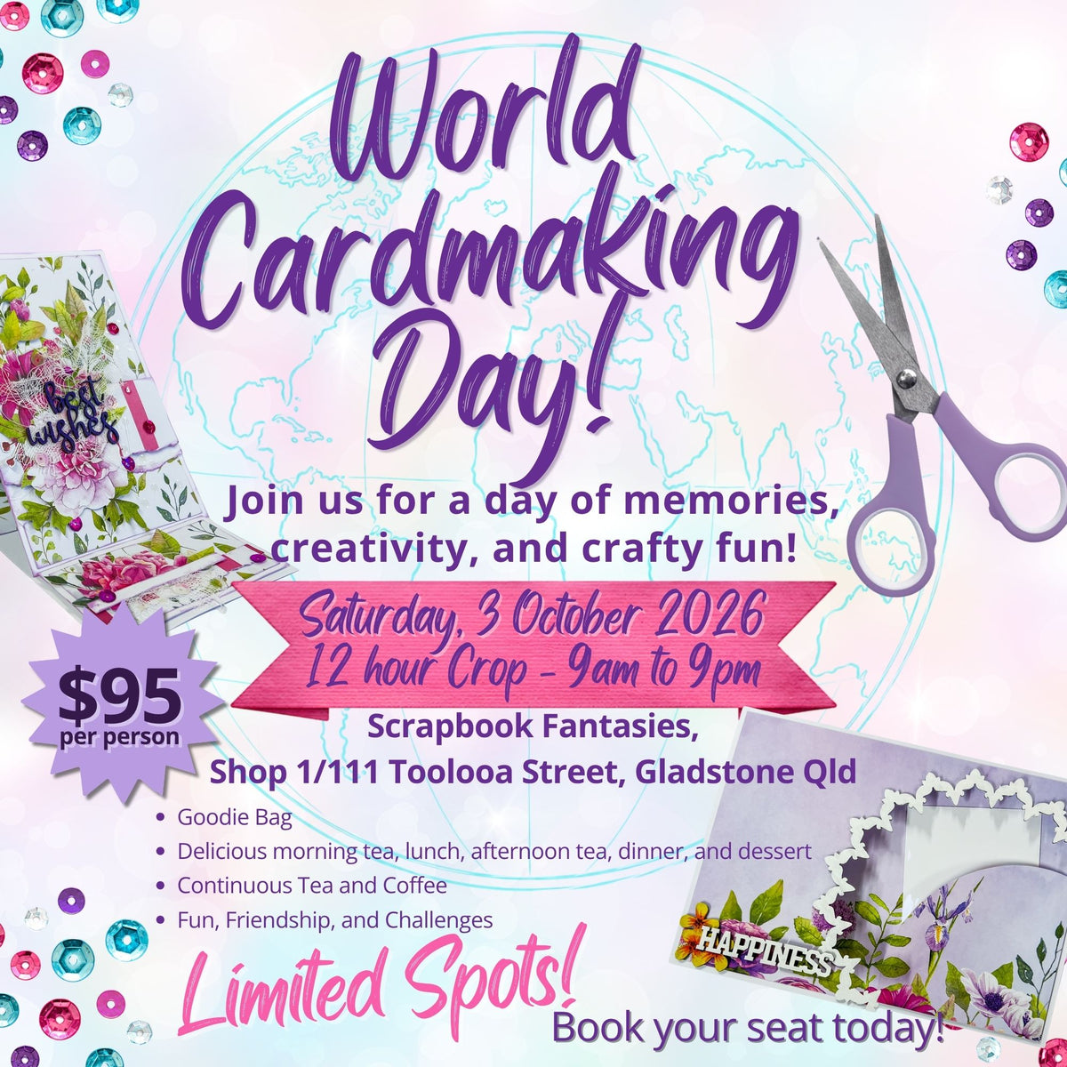 Scrapbook Fantasies World Cardmaking Day 12-hour Crop - Saturday 3 October from 9am to 9pm