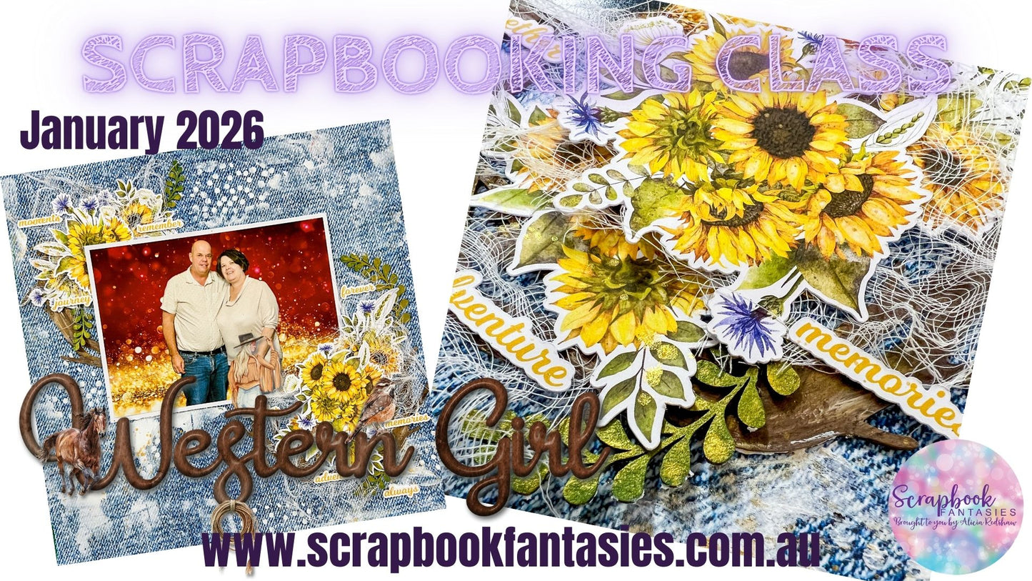 Sunflower Wreath Friday Night Scrap-Along Scrapbook Layout Kit by Alicia Redshaw - 16 January 2026