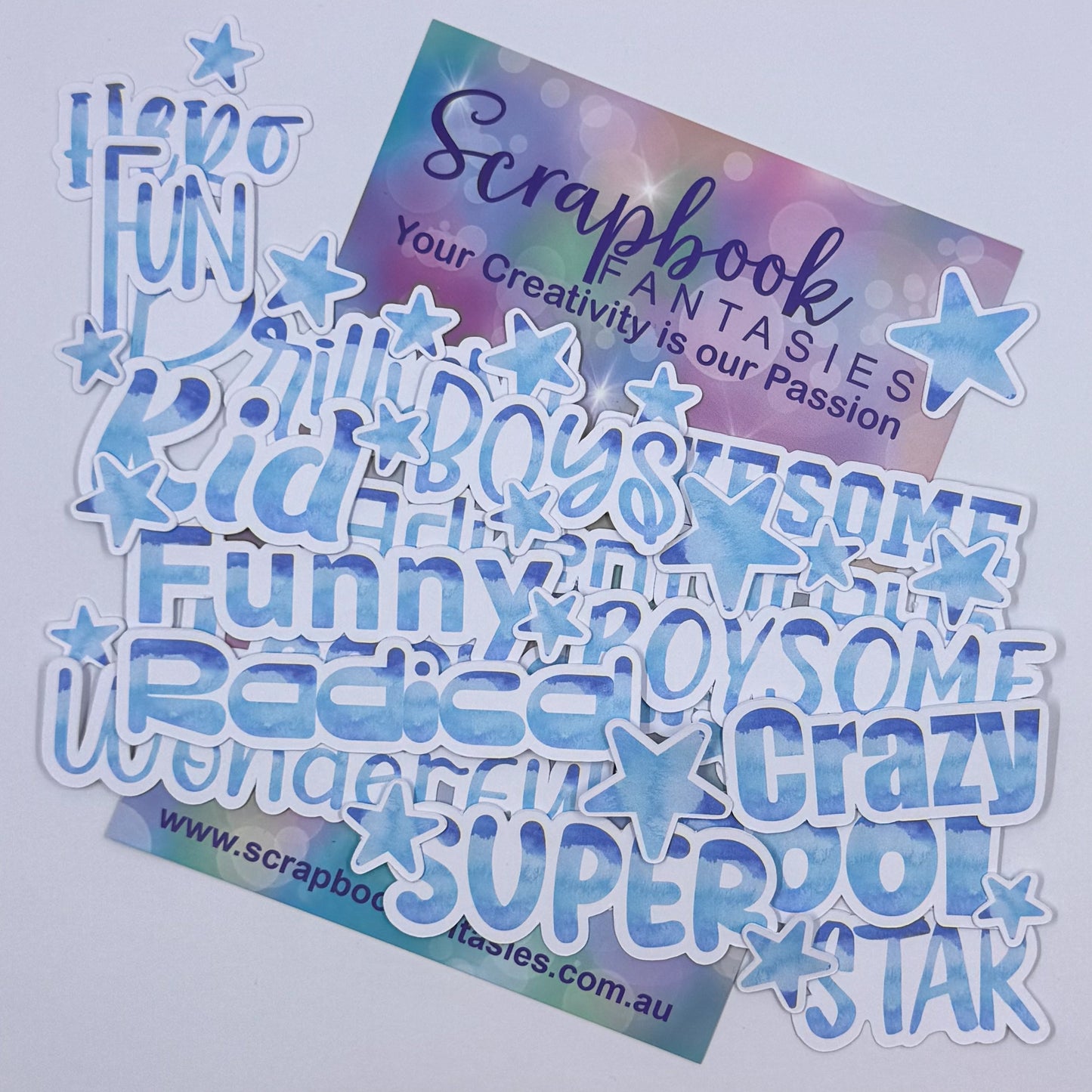 Sunlovin' Colour-Cuts - Everyday Words - Blue Ombre (24 pieces) 20743
