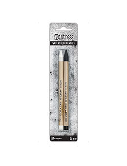 Tim Holtz Picket Fence & Black Soot Distress Watercolour Pencil Set - 2 pieces TDH83573