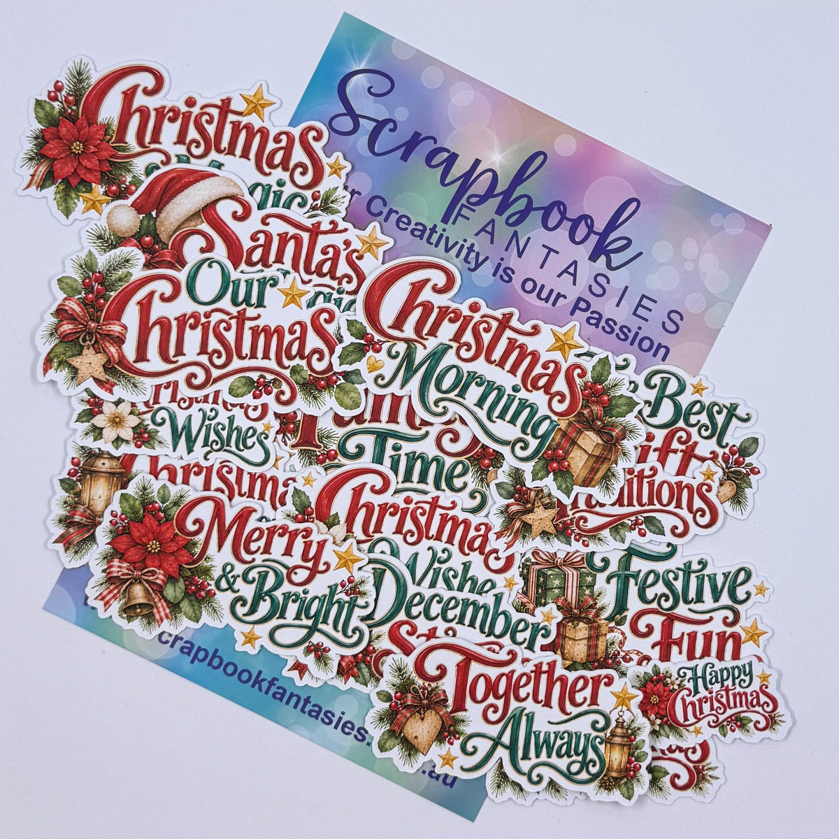 Traditional Christmas Colour-Cuts - Titles (16 pieces) 20951