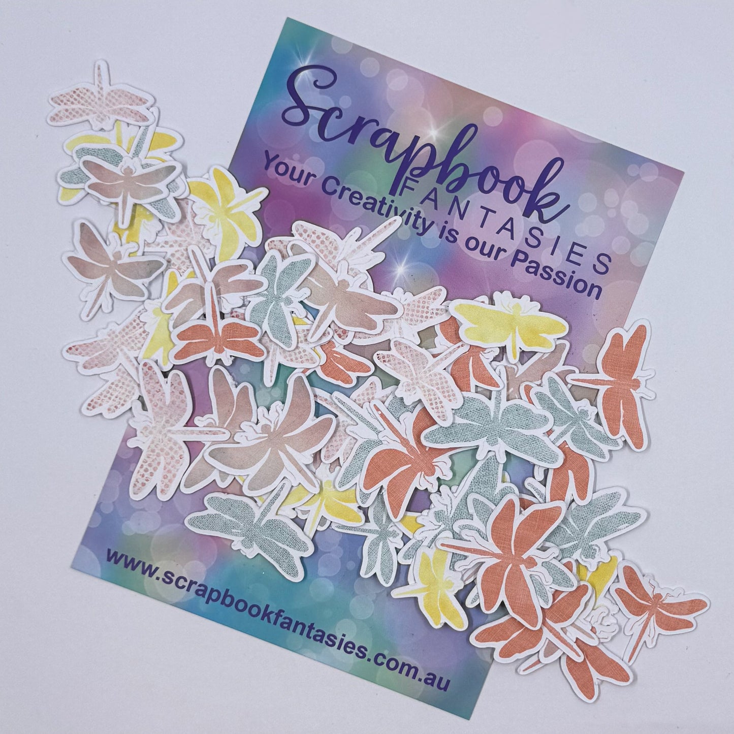Vintage Easter Colour-Cuts - Dragonflies (over 50 pieces) 20816