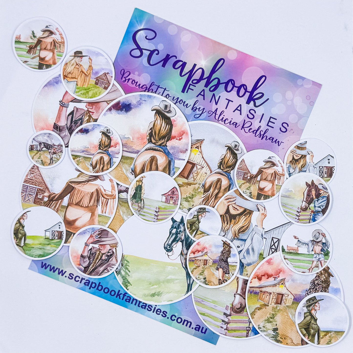 Western Girl Colour-Cuts - Scene Circles (24 pieces) 20717