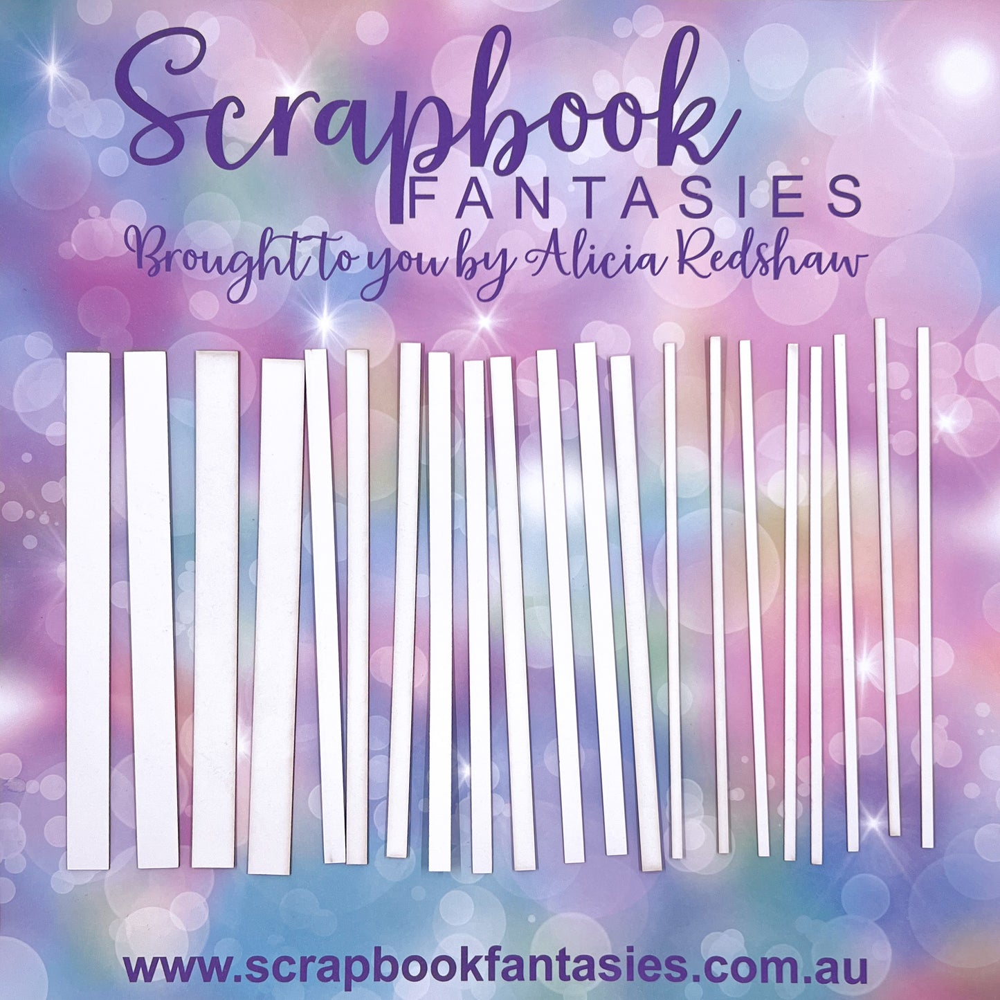 Chippie-Strips - 21 x 6" pieces of 1mm White Chipboard (1/8", 1/4" & 1/2") - Foam Tape Replacement - 14636