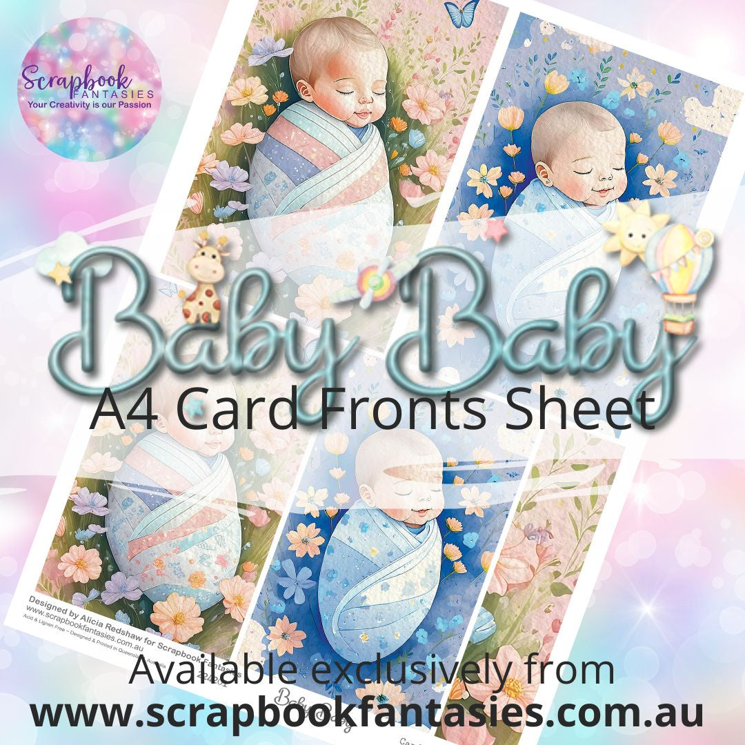 Baby Baby A4 Card Fronts Sheet - Sleeping Babies 224201