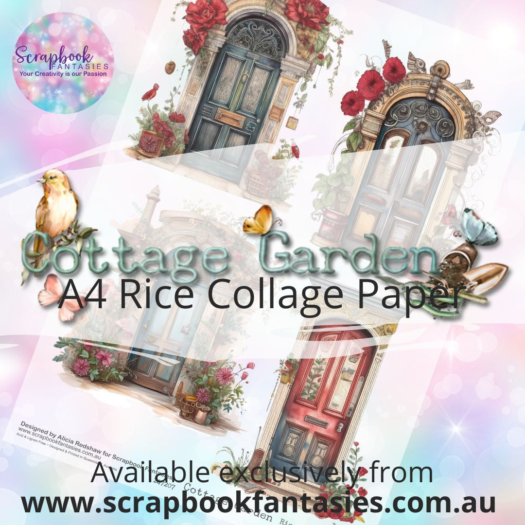 Cottage Garden A4 Rice Collage Paper - Four Doors B 247207