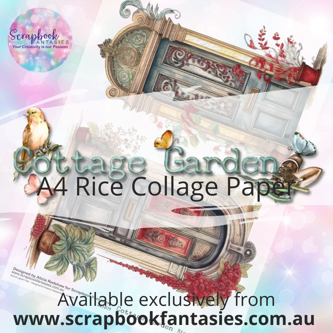 Cottage Garden A4 Rice Collage Paper - Two Doors A 247209