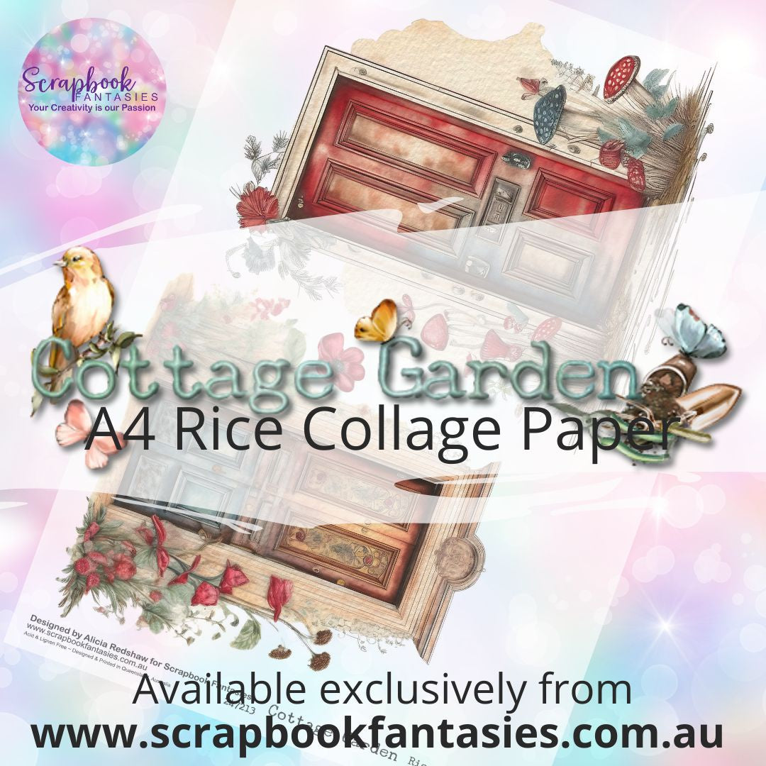 Cottage Garden A4 Rice Collage Paper - Two Doors E 247213