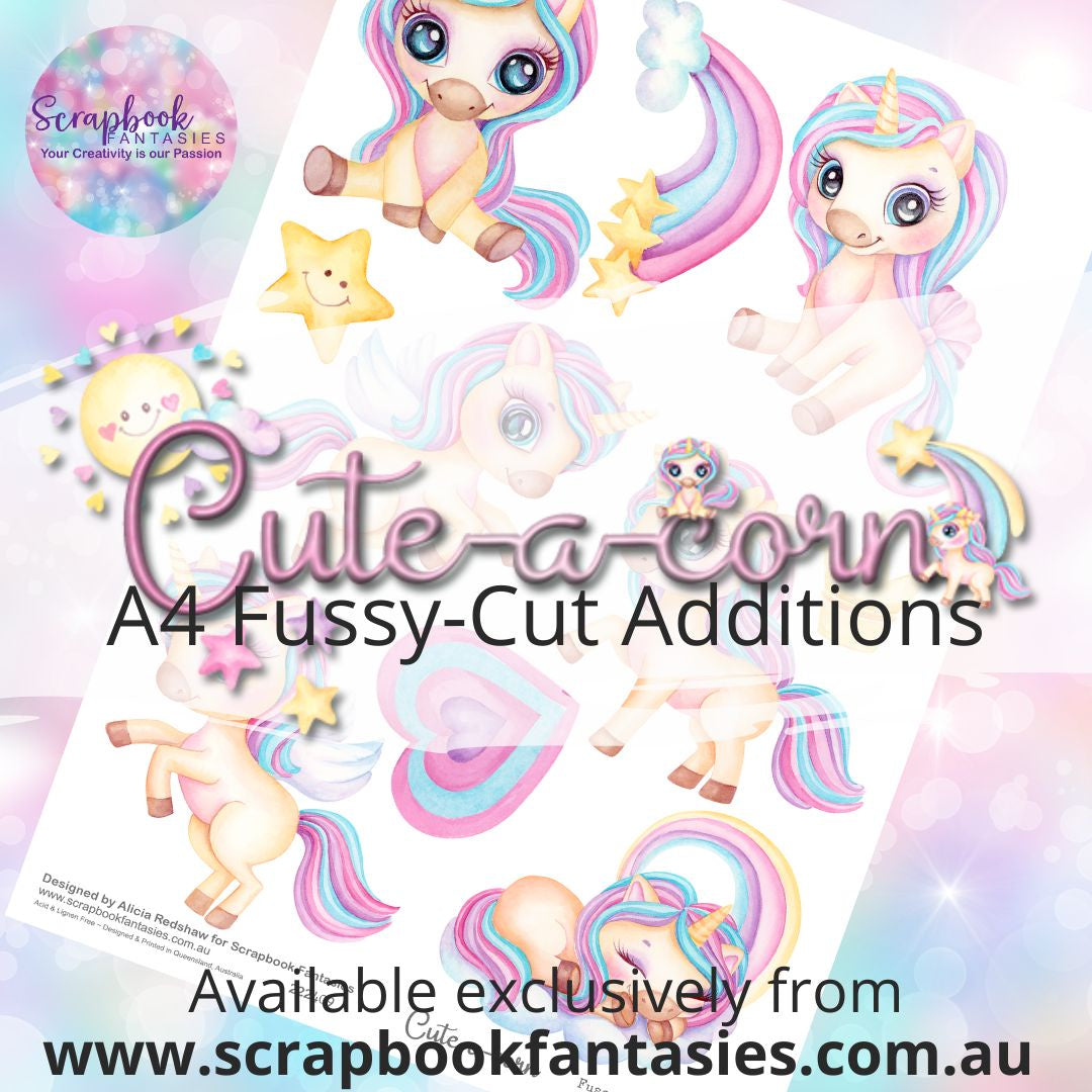 Cute-a-corn A4 Colour Fussy-Cut Additions - Cute-a-corns 222409