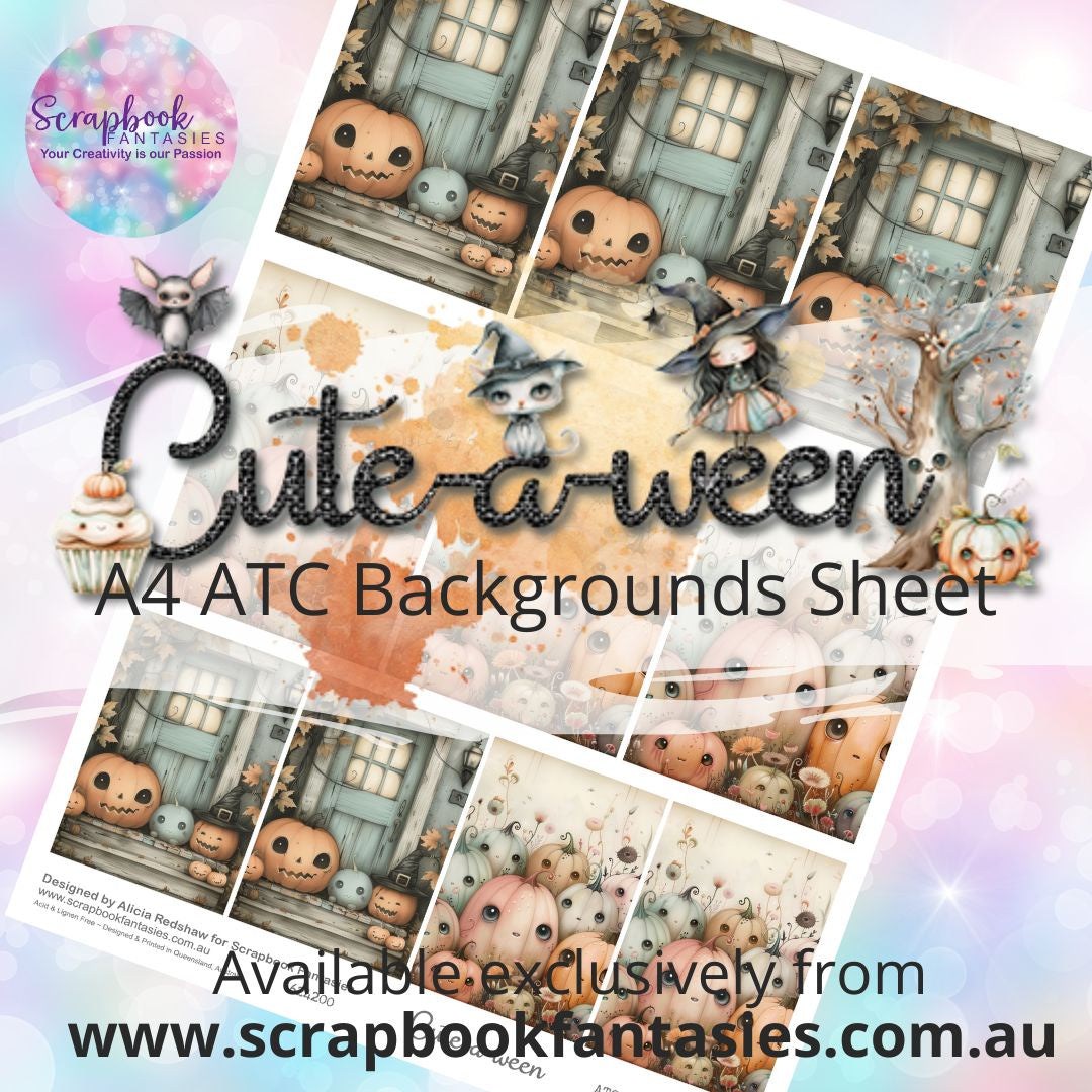 Cute-a-ween A4 ATC Backgrounds Sheet - Pumpkin Patch 624200