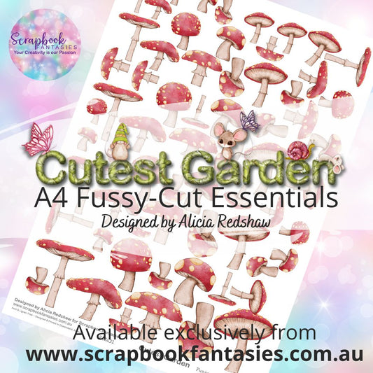 Cutest Garden A4 Colour Fussy-Cut Essentials - Mushrooms 242431