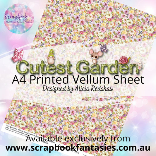 Cutest Garden A4 Printed Vellum Sheet - Floral 242421