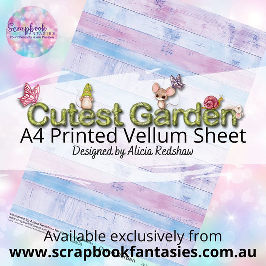 Cutest Garden A4 Printed Vellum Sheet - Pastel Wood 242422