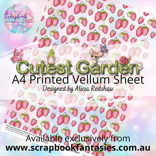 Cutest Garden A4 Printed Vellum Sheet - Strawberries 242420