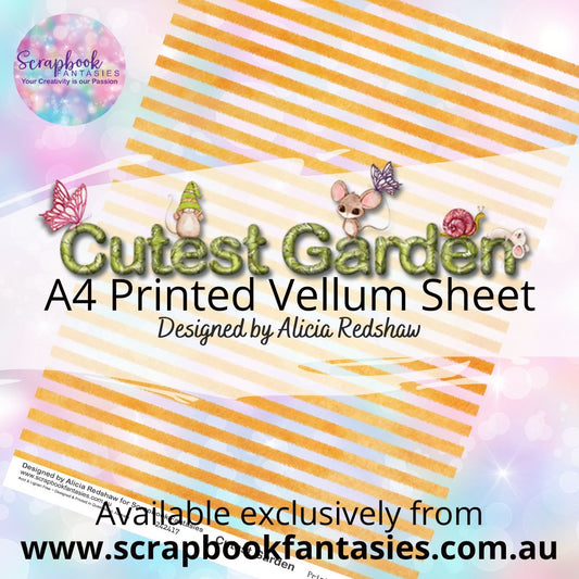 Cutest Garden A4 Printed Vellum Sheet - Yellow Stripes 242417