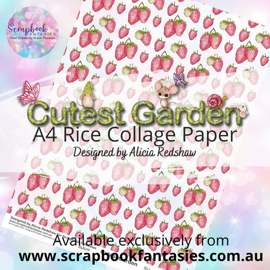 Cutest Garden A4 Rice Collage Paper - Strawberries 242409