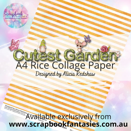 Cutest Garden A4 Rice Collage Paper - Yellow Stripes 242415
