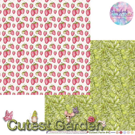 Cutest Garden 12x12 Double-Sided Patterned Paper 4 - Designed by Alicia Redshaw Exclusively for Scrapbook Fantasies 242404