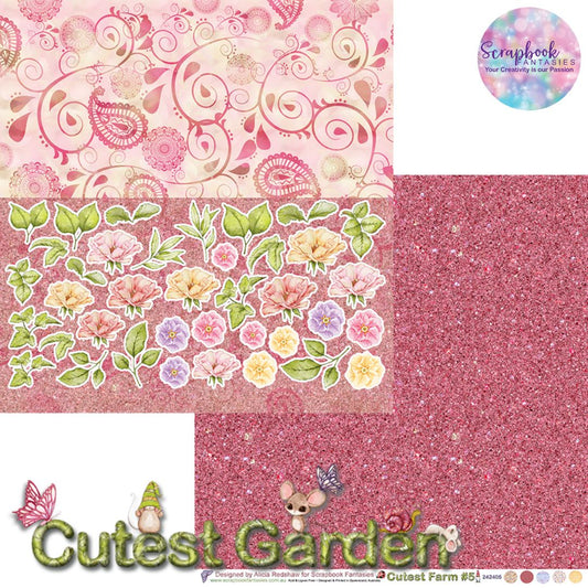 Cutest Garden 12x12 Double-Sided Patterned Paper 5 - Designed by Alicia Redshaw Exclusively for Scrapbook Fantasies 242405
