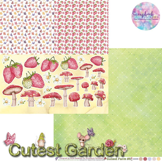 Cutest Garden 12x12 Double-Sided Patterned Paper 6 - Designed by Alicia Redshaw Exclusively for Scrapbook Fantasies 242406