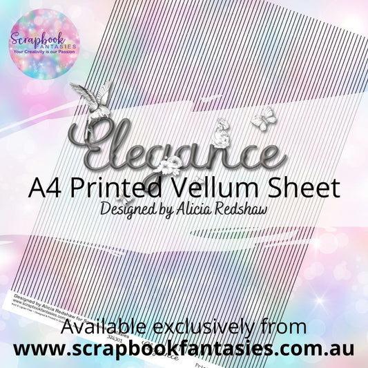 Elegance A4 Printed Vellum Sheet - Black Stripes 324301