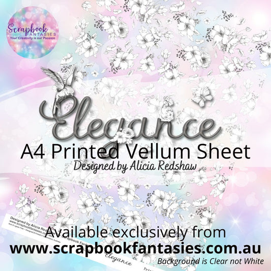 Elegance A4 Printed Vellum Sheet - Floral Pattern 324300