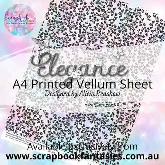 Elegance A4 Printed Vellum Sheet - Leaf Pattern 324303