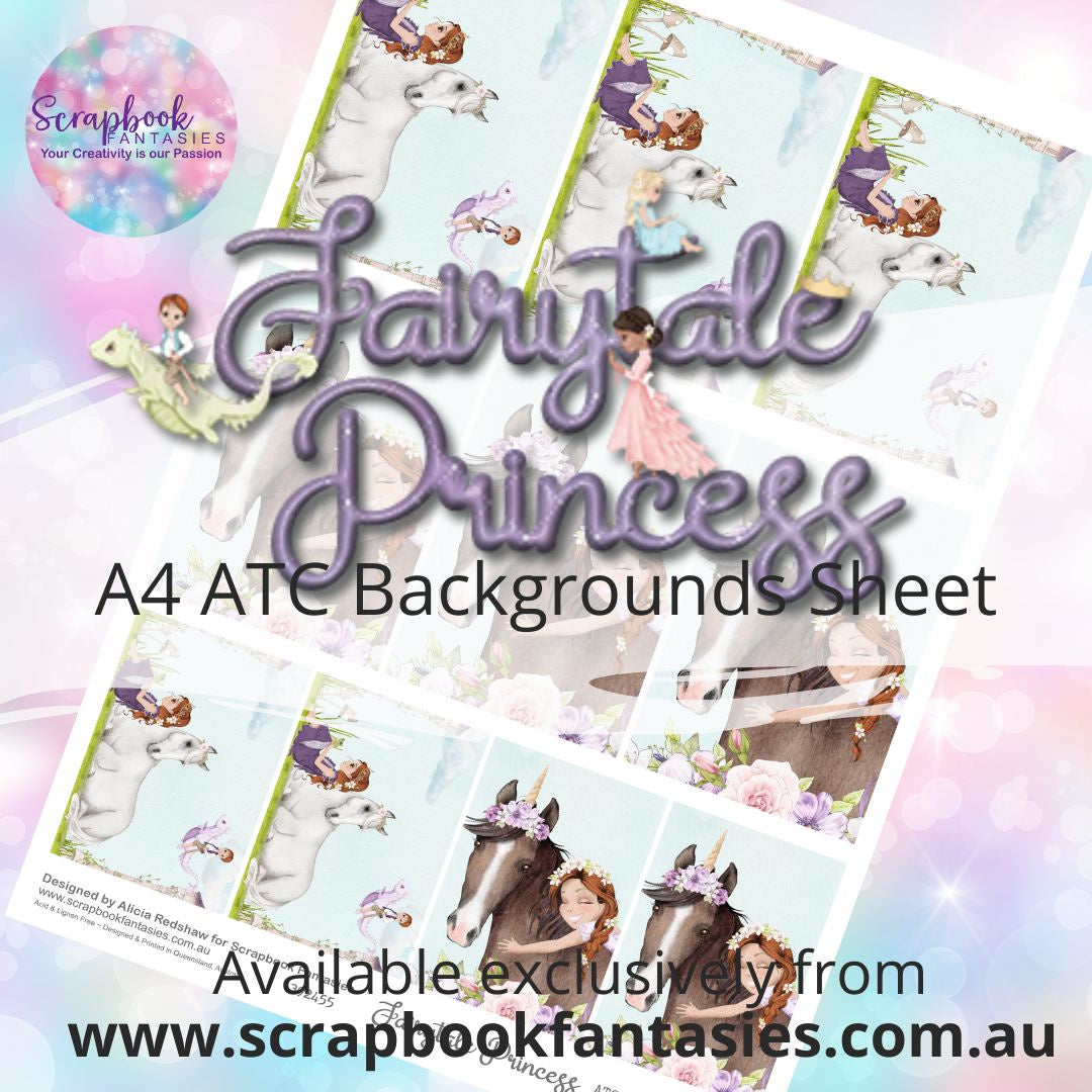 Fairytale Princess A4 ATC Backgrounds Sheet - Fairytale Princess 5A 392455